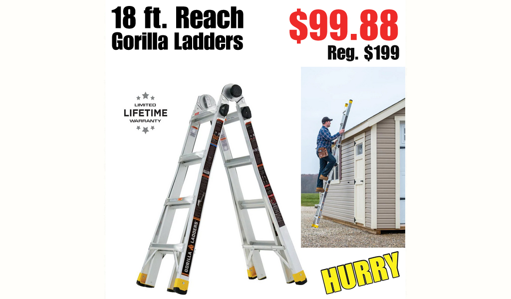 18 ft. Reach Gorilla Ladders Only $99.88 on BestBuy.com (Regularly $199)