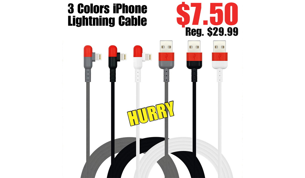 3 Colors iPhone Lightning Cable Only $7.50 Shipped on Amazon (Regularly $29.99)