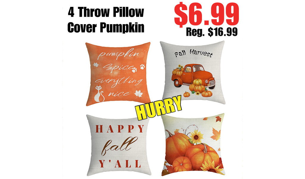 4 Throw Pillow Cover Pumpkin Only $6.99 Shipped on Amazon (Regularly $16.99)