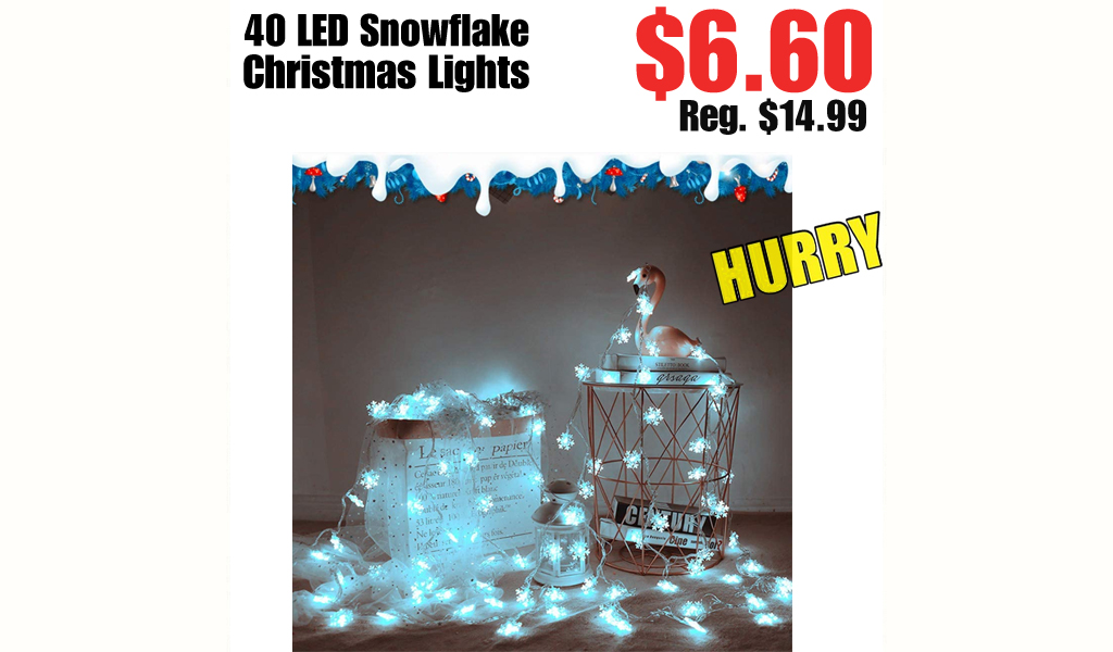 40 LED Snowflake Christmas Lights $6.60 Shipped on Amazon (Regularly $14.99)