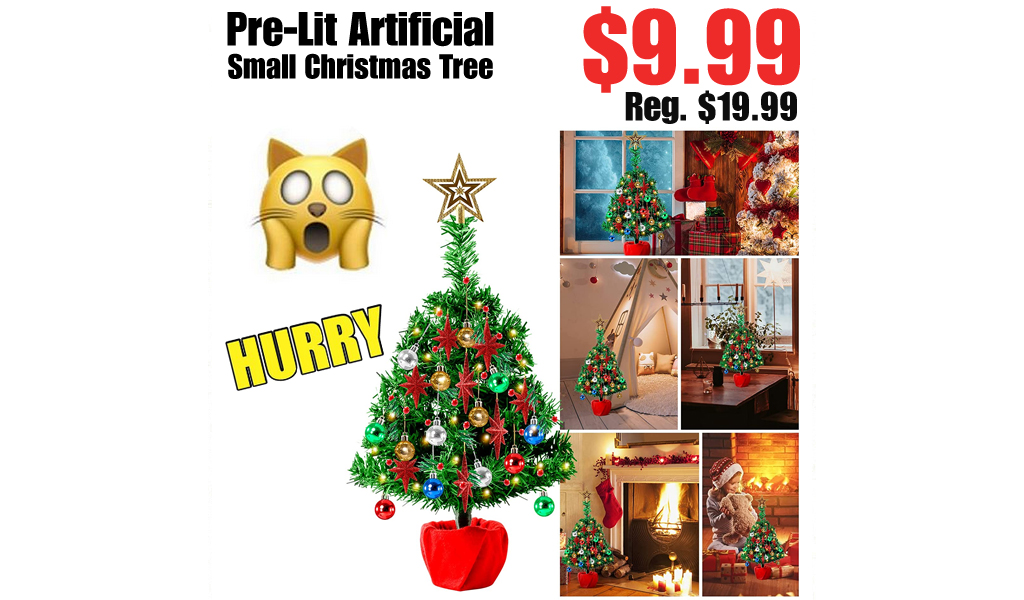 Pre-Lit Artificial Small Christmas Tree Only $9.99 Shipped on Amazon (Regularly $19.99)