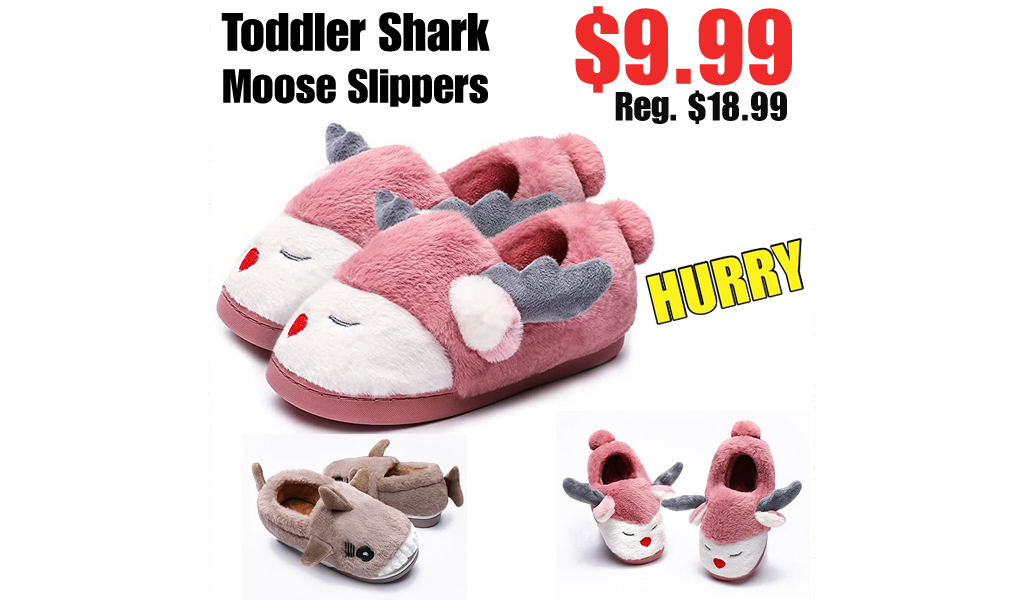 Toddler Shark Moose Slippers Only $9.99 Shipped on Amazon (Regularly $18.99)