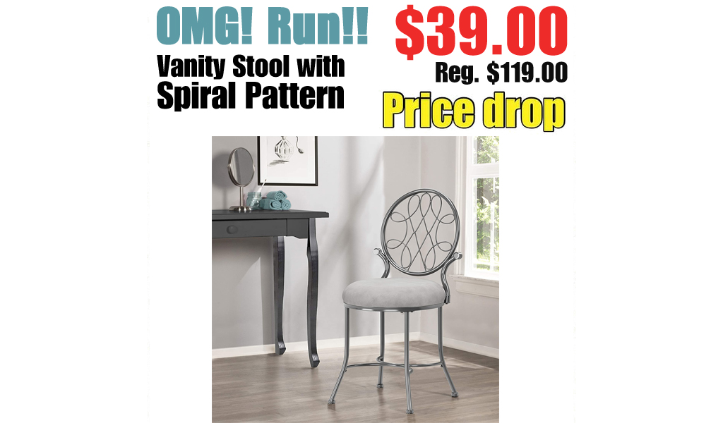 Vanity Stool with Spiral Pattern Only $39.00 Shipped on Amazon (Regularly $119.00)