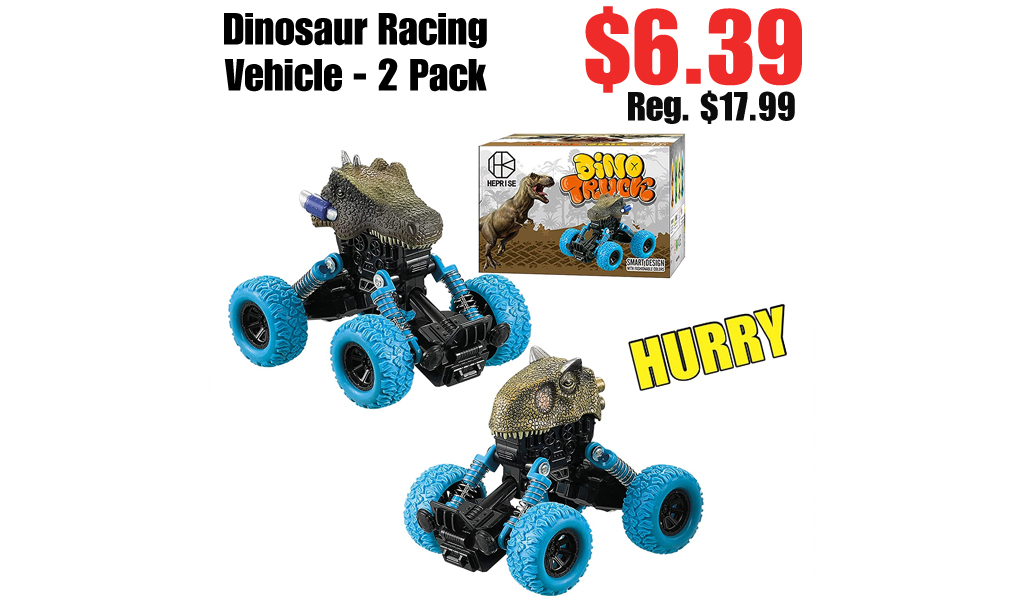 Dinosaur Racing Vehicle - 2 Pack Only $6.39 Shipped on Amazon (Regularly $17.99)