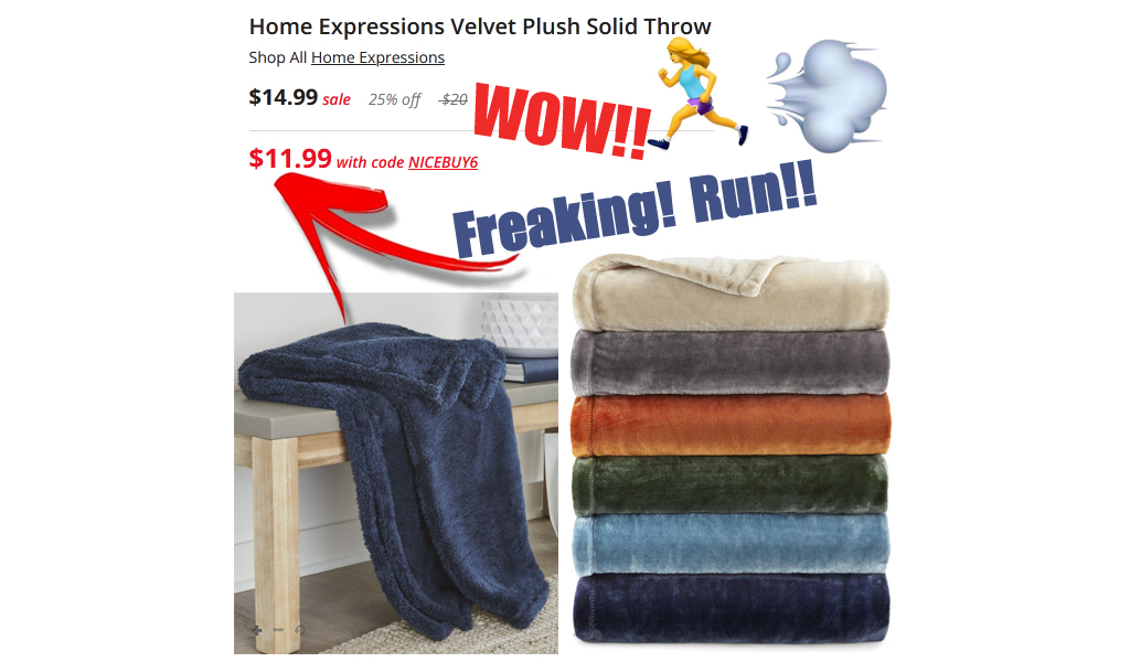Plush Velvet Solid Throws Only $11.99 on JCPenney.com (Regularly $20)