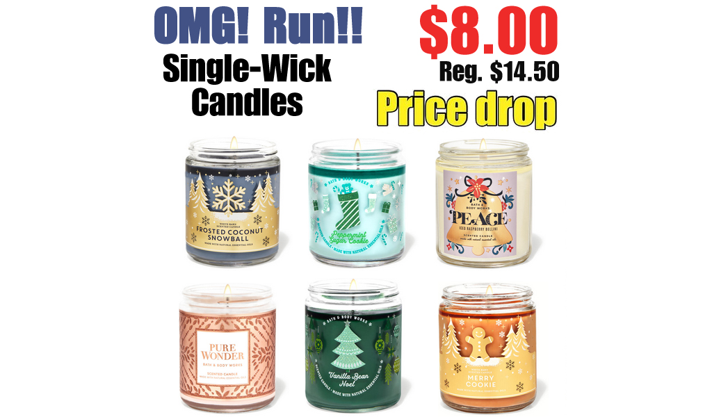 Single-Wick Candles Just $8.00 on Bath & Body Works (Regularly $14.50)