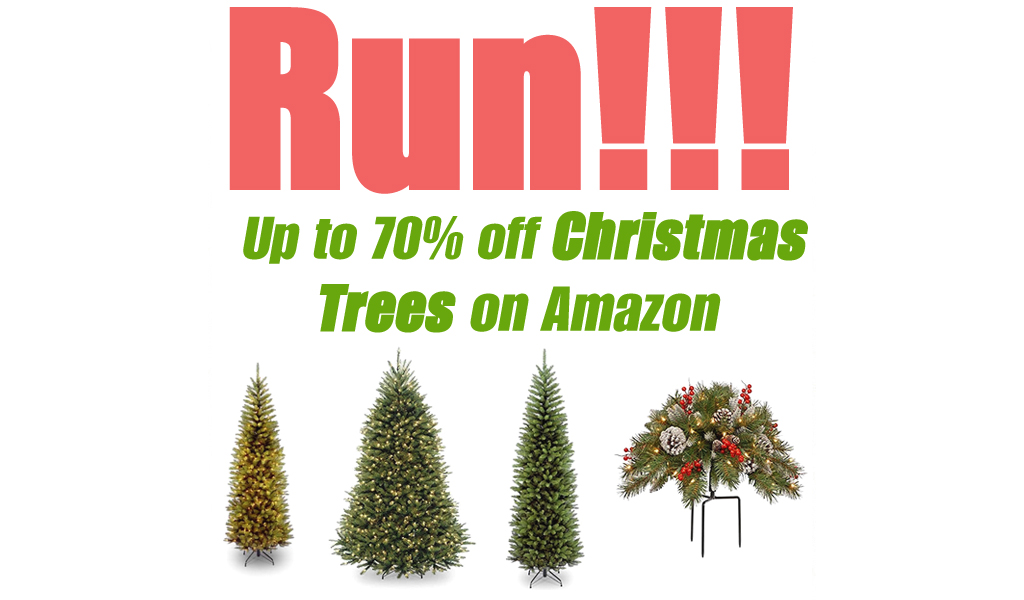 Up to 75% Off Artificial Christmas Trees w/ Stands on Amazon