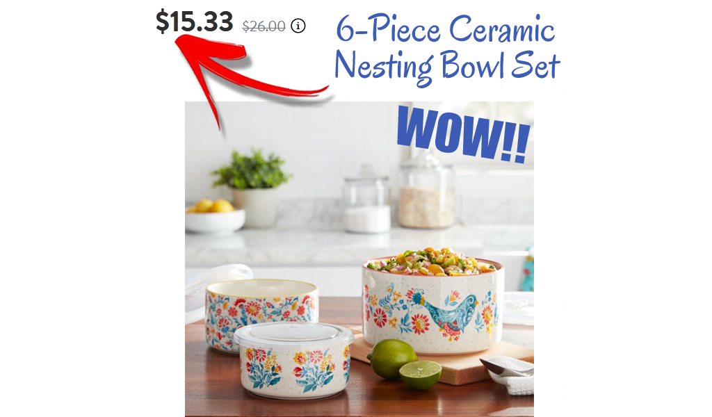 6-Piece Round Ceramic Nesting Container Bowl Set Only $15.33 Shipped on Walmart.com (Regularly $26.00)