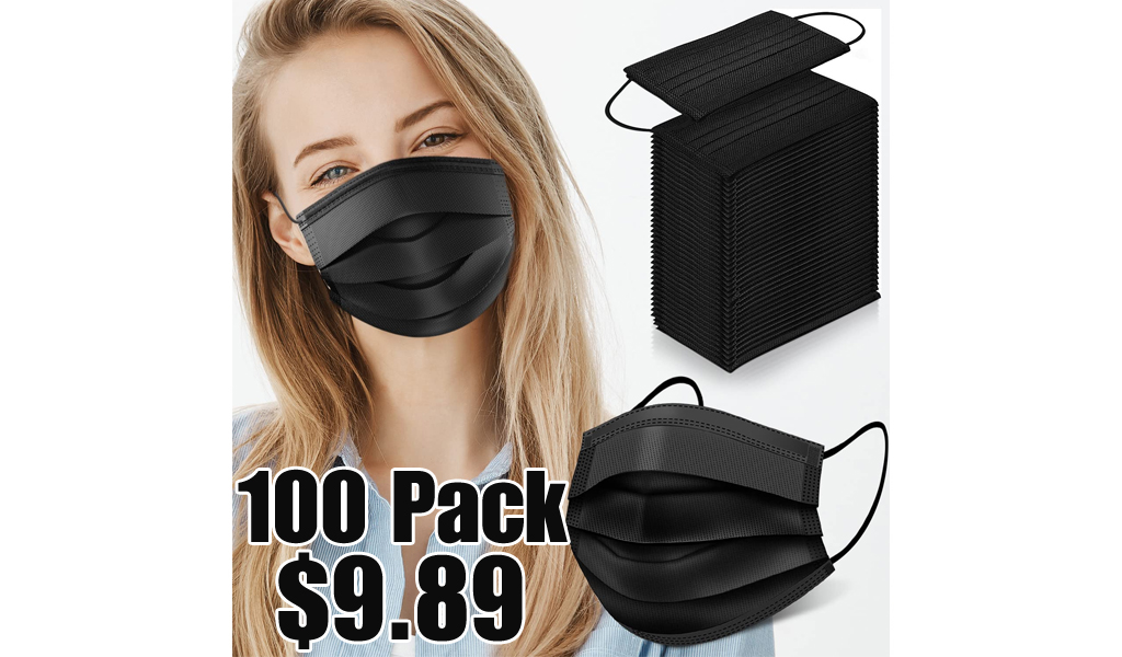 Black Disposable Face Masks - 100 PCS Only $9.89 Shipped on Amazon