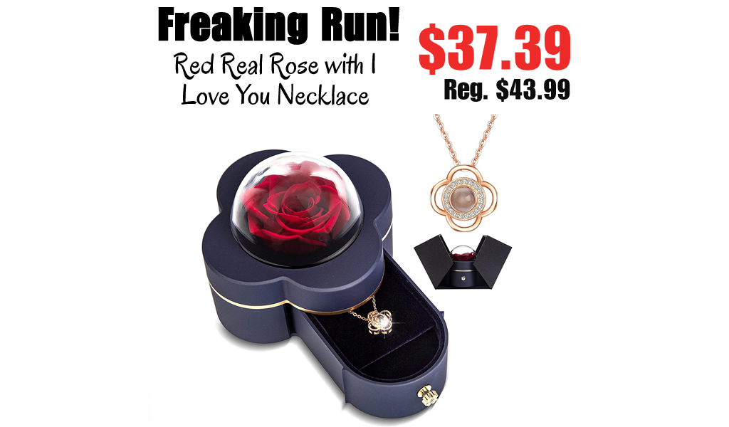 Red Real Rose with I Love You Necklace Only $37.39 Shipped on Amazon (Regularly $43.99)
