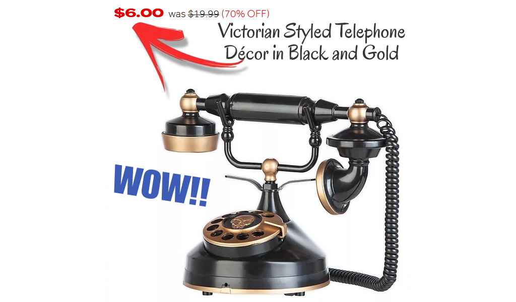 Victorian Styled Telephone Décor in Black and Gold Just $6.00 on Bed Bath & Beyond (Regularly $19.99)