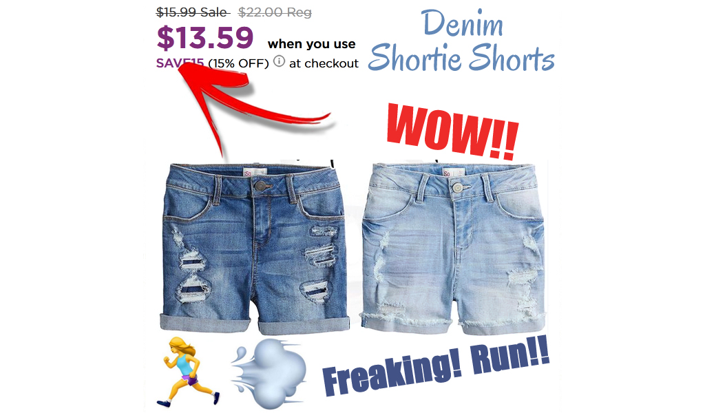 Denim Shortie Shorts Just $13.59 on Kohls.com (Regularly $22.00)