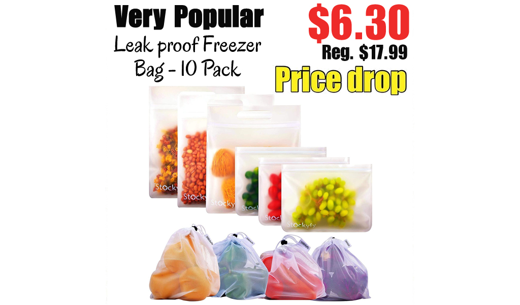 Leak proof Freezer Bag - 10 Pack Only $6.30 Shipped on Amazon (Regularly $17.99)