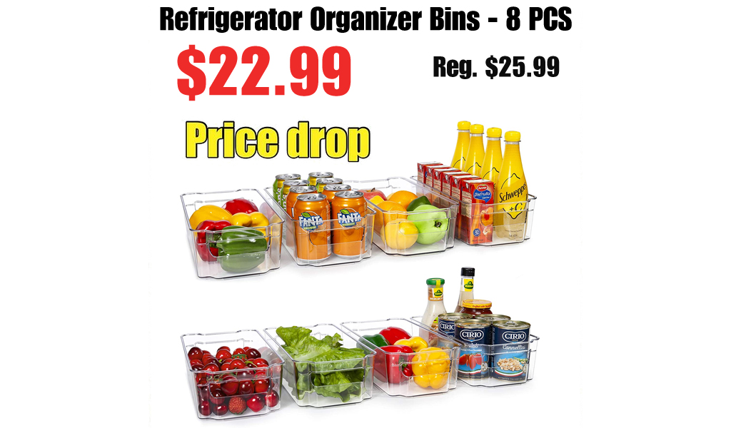 Refrigerator Organizer Bins - 8 PCS Only $22.99 Shipped on Amazon (Regularly $25.99)