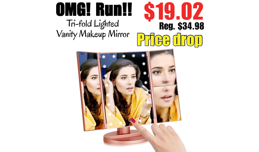 Tri-fold Lighted Vanity Makeup Mirror Only $19.02 Shipped on Amazon (Regularly $34.98)