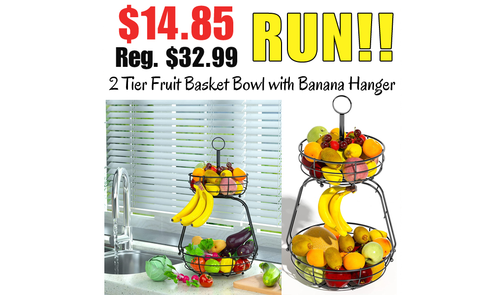 2 Tier Fruit Basket Bowl with Banana Hanger Only $14.85 Shipped on Amazon (Regularly $32.99)