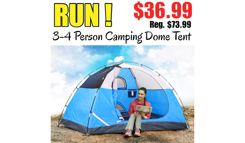 3-4 Person Camping Dome Tent Only $36.99 Shipped on Amazon (Regularly $73.99)