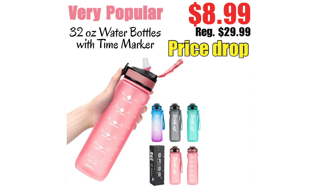 32 oz Water Bottles with Time Marker Only $8.99 Shipped on Amazon (Regularly $29.99)