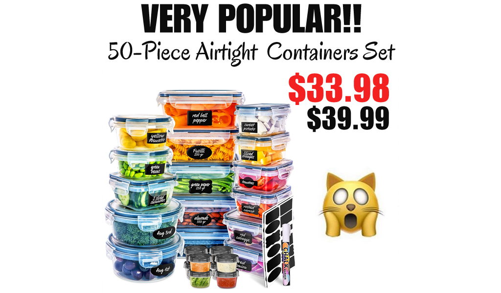 50-Piece Airtight Food Storage Containers Set Only $33.98 Shipped on Amazon (Regularly $39.99)