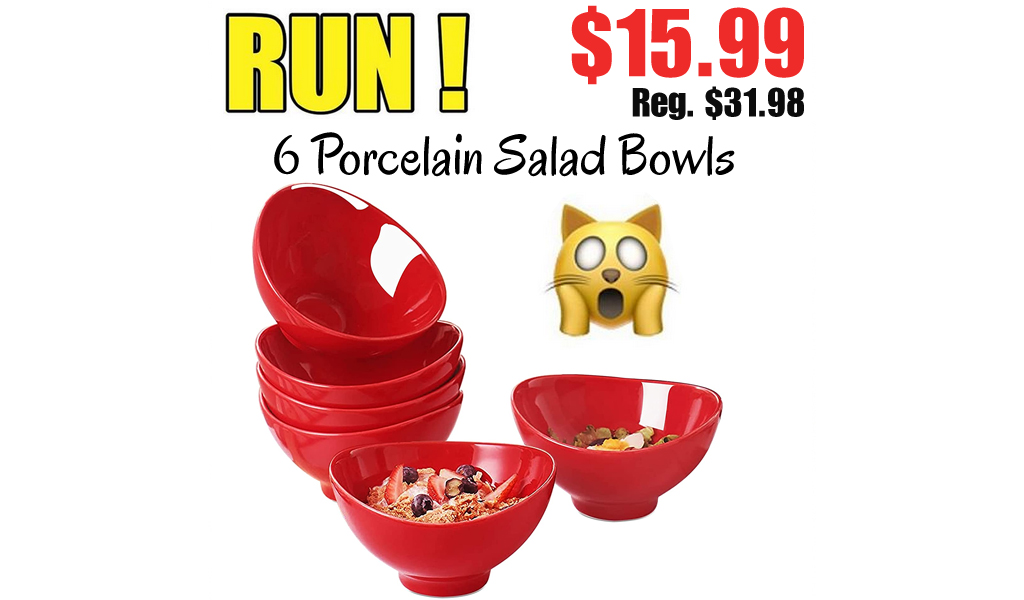 6 Porcelain Salad Bowls Only $15.99 Shipped on Amazon (Regularly $31.98)