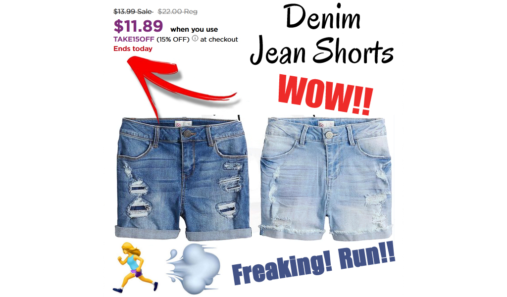 Denim Shortie Shorts Just $11.89 on Kohls.com (Regularly $22.00)