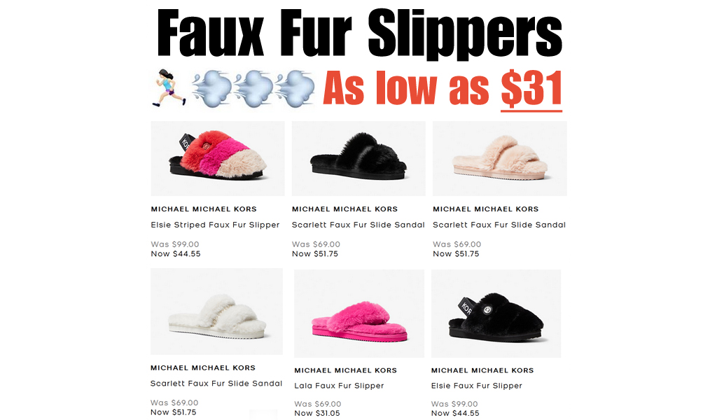 Faux Fur Slippers - Huge Michael Kors Sales