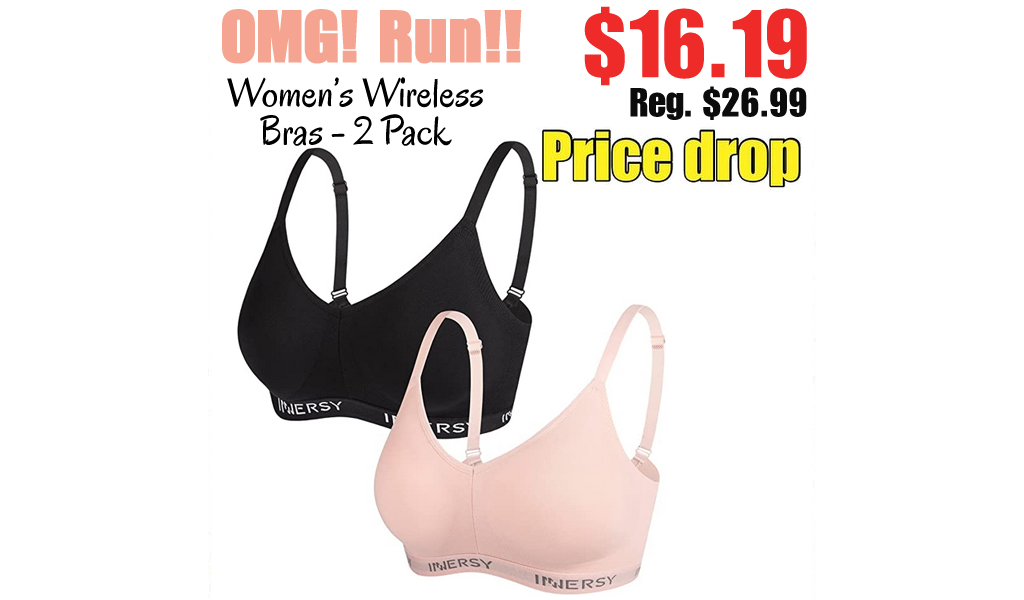 Women’s Wireless Bras - 2 Pack Only $16.19 Shipped on Amazon (Regularly $26.99)
