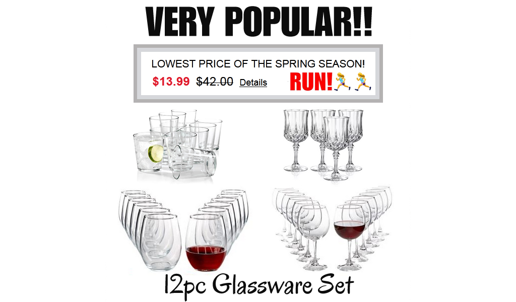 12pc Glassware Set Only $13.99 on Macys.com (Regularly $42.00)