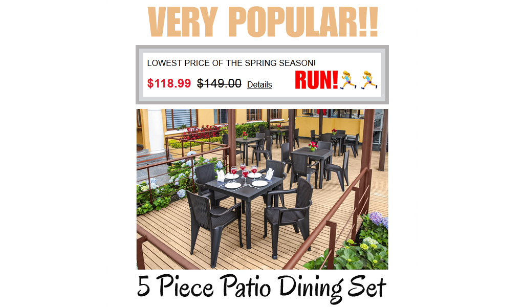5 Piece Patio Dining Set Only $118.99 on Macys.com (Regularly $149)