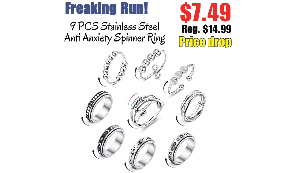 9 PCS Stainless Steel Anti Anxiety Spinner Ring Only $7.49 Shipped on Amazon (Regularly $14.99)