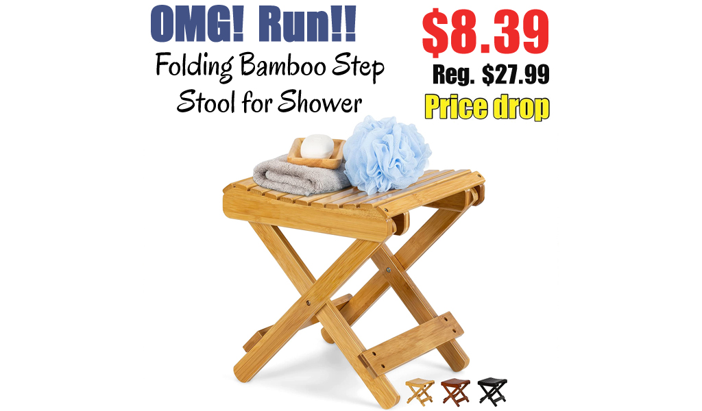 Folding Bamboo Step Stool for Shower Only $8.39 Shipped on Amazon (Regularly $27.99)