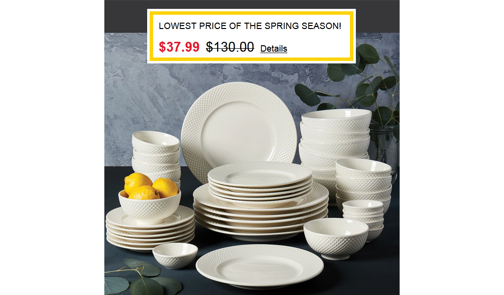 Gorgeous 42 Piece Dinnerware Set Only $37.99 on Macys.com (Regularly $130)