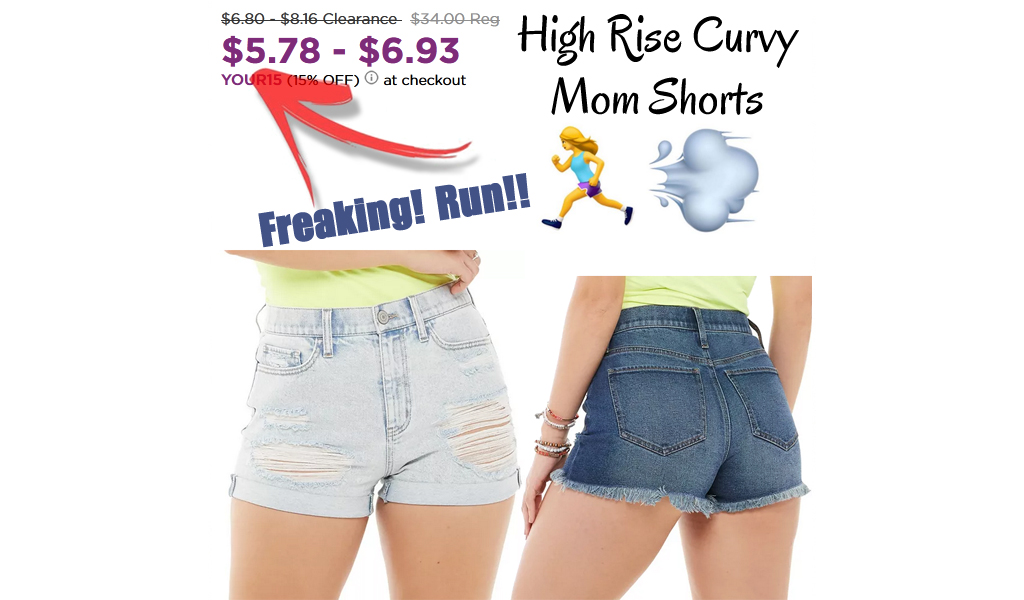 High Rise Curvy Mom Shorts Just $5.78 on Kohls.com (Regularly $34.00)