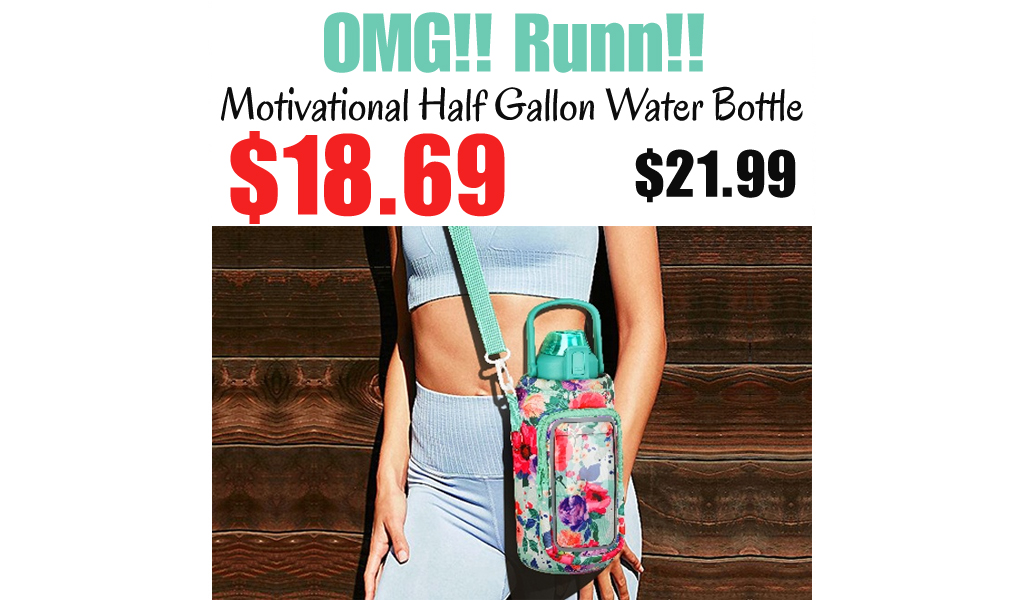 Motivational Half Gallon Water Bottle Only $18.69 Shipped on Amazon (Regularly $21.99)