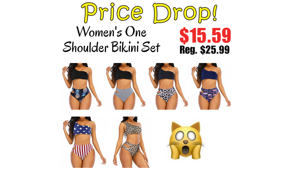 Women's One Shoulder Bikini Set Only $15.59 Shipped on Amazon (Regularly $25.99)