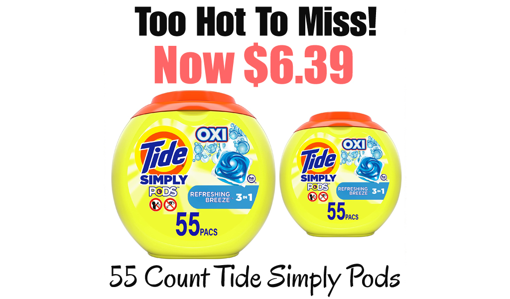 55 Count Tide Simply Pods Only $6.39 Shipped on Amazon (Regularly $18.99)