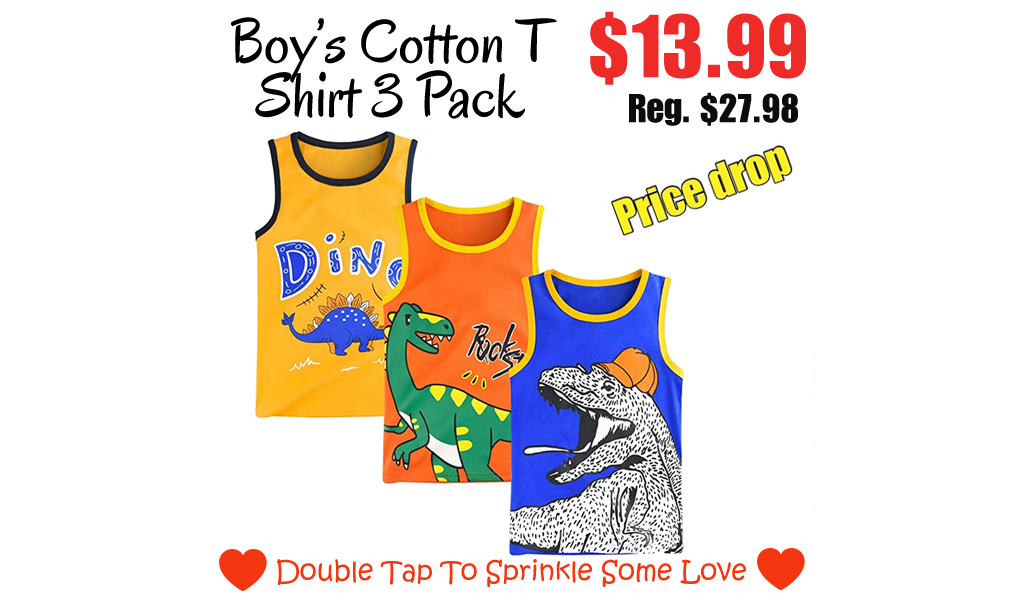 Boy's Cotton T Shirt 3 Pack Only for $13.99 on Amazon (Regularly $27.98)