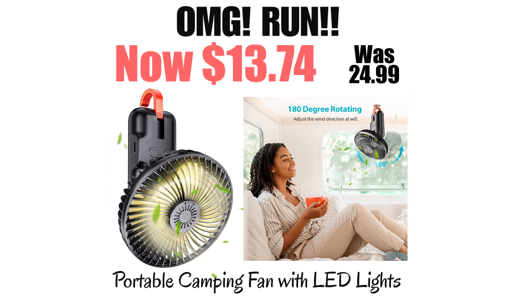 Portable Camping Fan with LED Lights Only $13.74 Shipped on Amazon (Regularly $24.99)