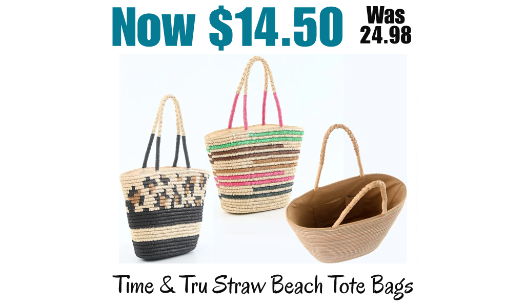 Time & Tru Straw Beach Tote Bags Only $14.50 on Walmart.com (Regularly $25)