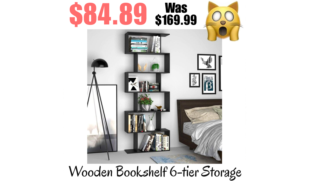 Wooden Bookshelf 6-tier Storage Only $84.89 Shipped on Walmart.com (Regularly $169.99)