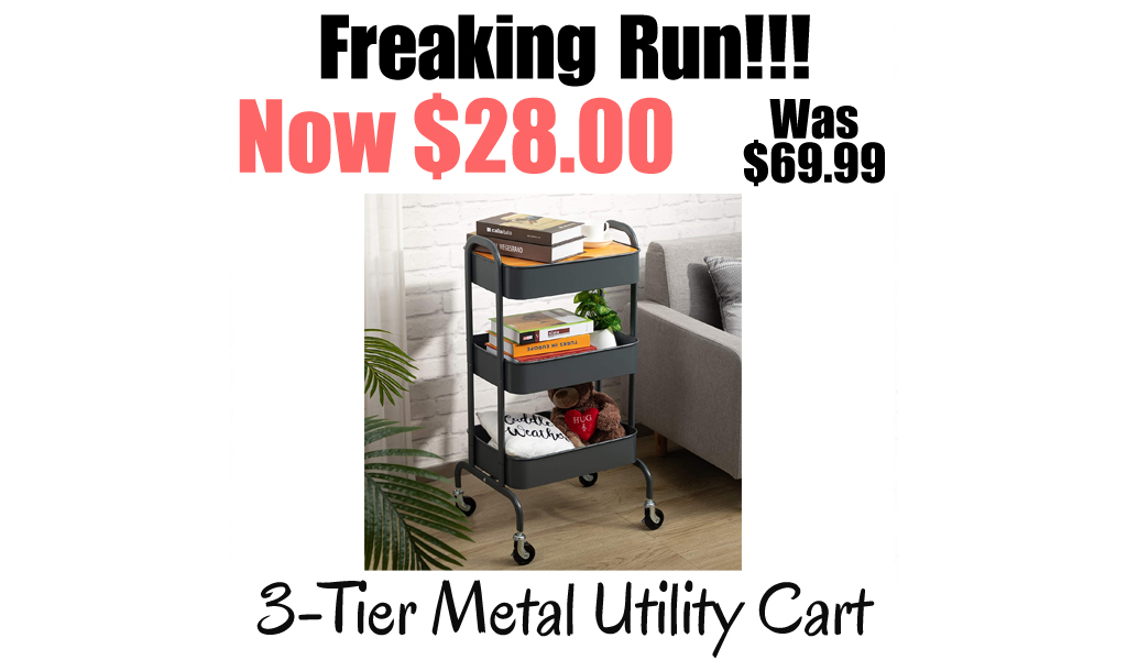 3-Tier Metal Utility Cart Only $28.00 Shipped on Amazon (Regularly $69.99)