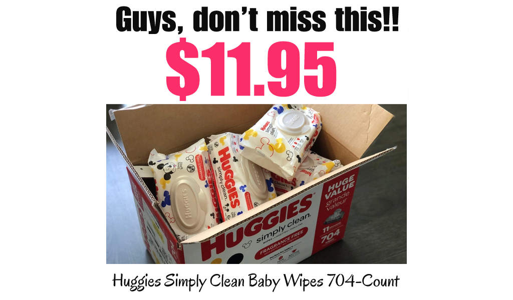 Huggies Simply Clean Baby Wipes 704-Count Box Only $11.95 Shipped on Amazon