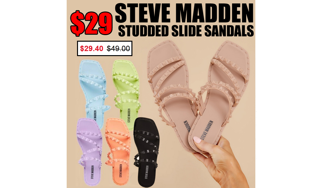 Steve Madden Studded Slide Sandals Only $29.40 on Macys.com (Regularly $49)