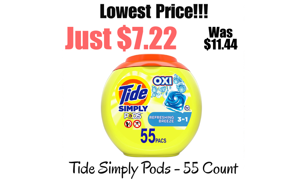 Tide Simply Pods - 55 Count Only $7.22 Shipped on Amazon (Regularly $11.44)