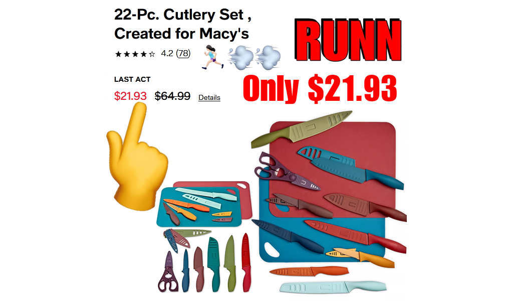 22-Pc. Cutlery Set Only $21.93 on Macys.com (Regularly $64.99)