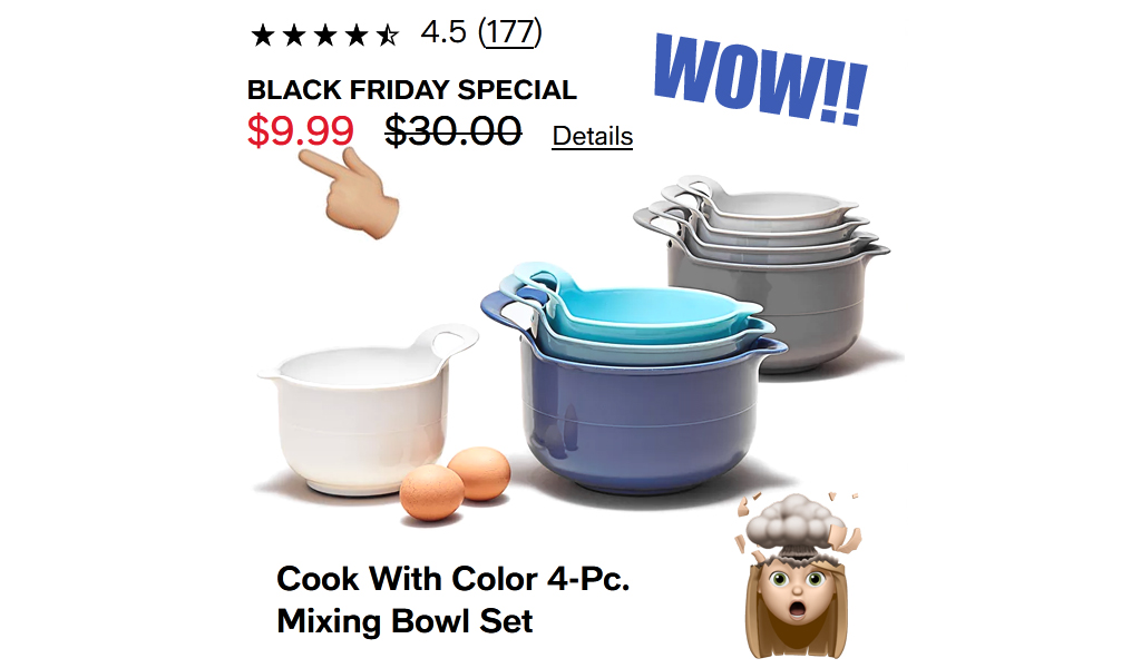 4-Pc. Mixing Bowl Set Only $9.99 on Macys.com (Regularly $30)