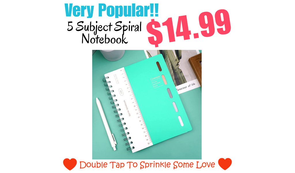 5 Subject Spiral Notebook Only $14.99 Shipped on Amazon