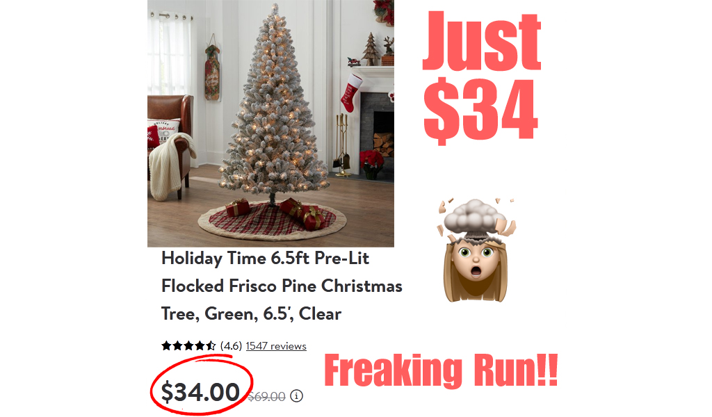 6.5ft Pre-Lit Pine Christmas Tree Only $34 Shipped on Walmart.com (Regularly $69)