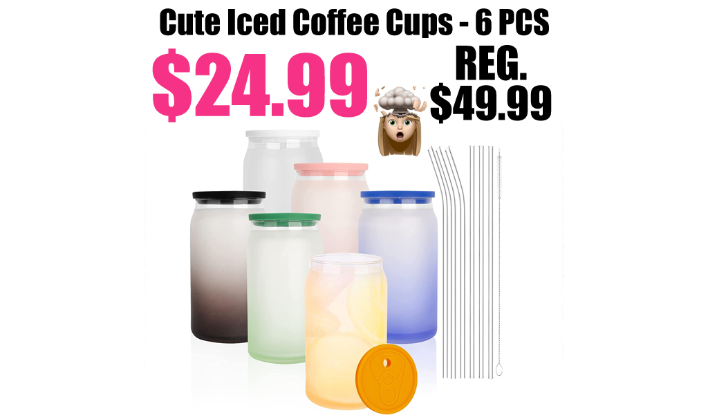 Cute Iced Coffee Cups - 6 PCS Only $24.99 Shipped on Amazon (Regularly $49.99)
