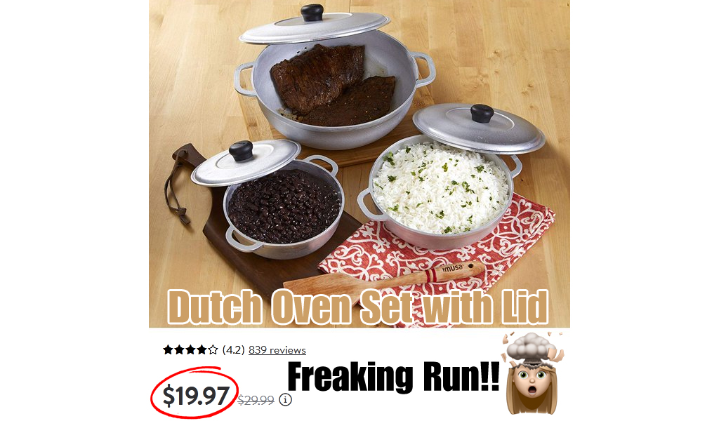 Dutch Oven Set with Lid Only $19.97 Shipped on Walmart.com (Regularly $29.99)